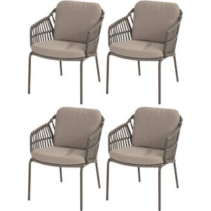 4 Seasons Outdoor - Capalbio - Tuinstoel - Terre - Grijs Rope - Set van 4