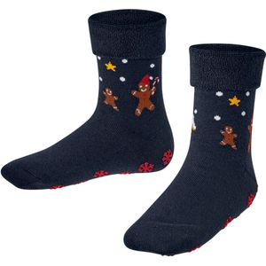 FALKE Gingerbread Boot Noppen op de zool katoen wol huissokken kinderen blauw - maat 31-34