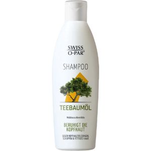 Swiss‑o‑Par Teebaumöl Shampoo | 1x 250 ml - Tegen Roos & Vettig Haar, Hoofdhuid Kalmerend - Siliconenvrij & Vegan