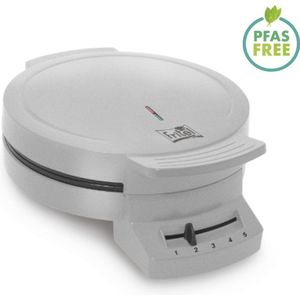 FRITEL A204 Hartjeswafelijzer – Wafelbakker / Wafelpers – Zilver – Diameter 20 cm – Vaste bakplaten – Regelbare thermostaat – Antikleeflaag – 1200W