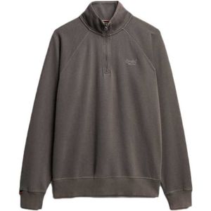 Superdry - Essential Logo - Sweatshirt - Grijs - Met Halve Rits