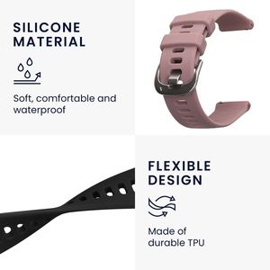 kwmobile 2x armband geschikt voor Garmin vivoactive 5 / active 5 - Bandjes voor fitnesstracker in zwart / lavendel