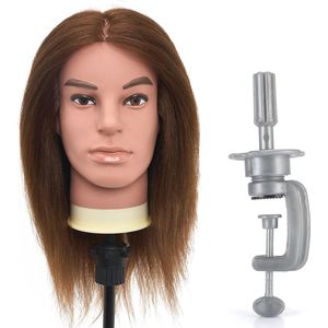 Oefenhoofd met Lang Haar van 100% Echt Haar voor Kappers en Schoonheidsspecialisten