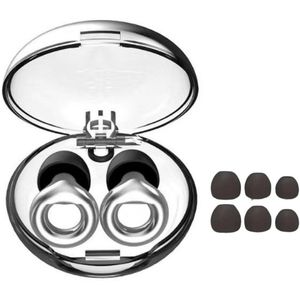 BMJ Trading® - Festival Oordopjes - Oordoppen Muziek - Oordoppen Snurken - Zilver Deluxe - SNR 23 dB - Harde Ring - Metallic - Oordopjes Slapen - Oordoppen Slapen Siliconen - Oordopjes Sport - 8 Dop - Oordoppen snurken - Oordopjes