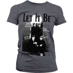 The Beatles Dames Tshirt -2XL- Let It Be Grijs