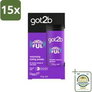 15 x Got2B - Stylingpoeder - Powderful - 10 g - Grootverpakking - Haarkleur - Haartypen - Haarvolumepoeder - Haarvolumepoeder Voor Fijn Haar - Haarvolumepoeder Voor Futloos Haar