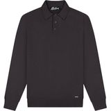 Malelions - Knitted Long Sleeve Polo - Mulch Brown - 4XL