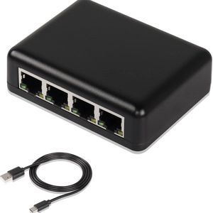 Netwerk Switch - 1 naar 4 Gigabit - 100/1000 Mbps - Internet Splitter - Ethernet - Voor Internetkabel