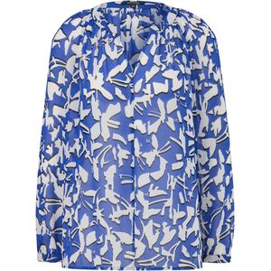 COMMA - Blouse - Blauw/Wit - Blouseshirt - Lange Mouw