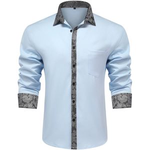 Allthemen Heren Geborduurd Overhemd Lange Mouwen - Losse Fit Kraag Casual Shirt - XL