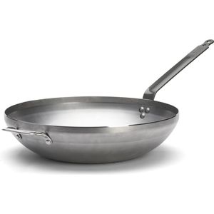 de Buyer - Wok - Mineral B - Ø 40CM - Brede Bodem - Inductiegeschikt - Plaatstaal - PFAS-vrij