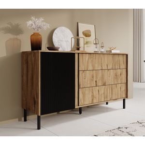 Meubella - Dressoir Margareth - Eiken - 145 cm - 3 lades