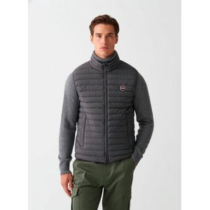Colmarvoor mannen. 1268 Lichtgewicht gilet van veren met grijs trekkoord (46), Casual, Polyamide