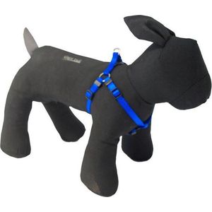 Nylon bh-tuig voor hond ruit Blauw 10 mmx35-45 cm