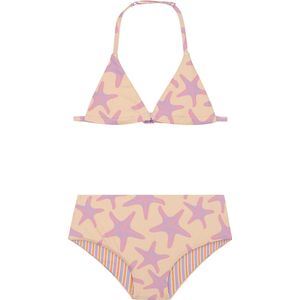 Shiwi Lizzy Reversible Bikini Set Striped Starfish Zwemkleding Meisjes - Perzik - Maat 110/116