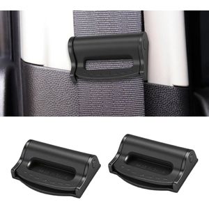 Gordelverstellers - 2-delig - Universele gordelpositioneringsclips - Geschikt voor auto's, SUV's en vrachtwagens - Verstelbare vergrendelingsclips - Verbeterd nek- en schoudercomfort - Geschikt voor volwassenen, kinderen en tieners - Zwart