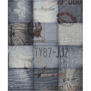 Dutch Wallcoverings vliesbehang Amerika/jeans - blauw