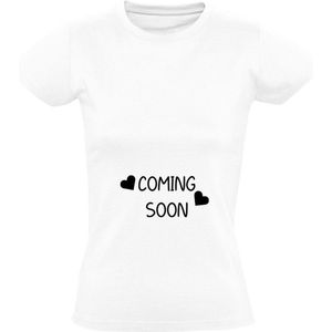 Coming soon Dames T-shirt - aankondiging - bekend maken - baby - zwangerschap - zwanger