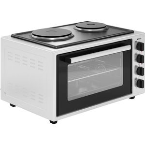 Wiggo WMO-E4562H(W) - Vrijstaande oven met kookplaat 2000 W - 45 liter - 5 jaar Garantie - Wit