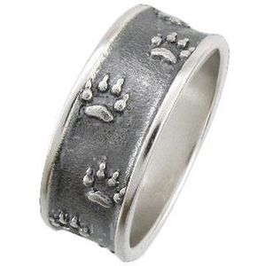 Zilveren wolvensporen ring 21mm