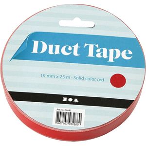 Canvas tape, B: 19 mm, rood, 25 m/ 1 rol