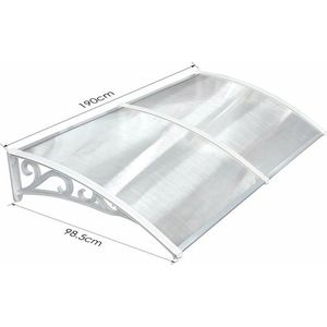 Deurluifel – Deurluifel 190 cm – Afdak – Overkapping – Luifel – Luifels – Afdak voordeur – Afdakje – Transparant – Weerbestendig – 190cm – Wit