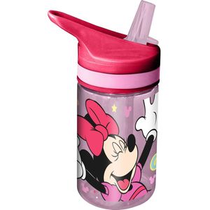 Disney Minnie Mouse drinkfles/drinkbeker/bidon met drinktuitje - roze - kunststof - 400 ml