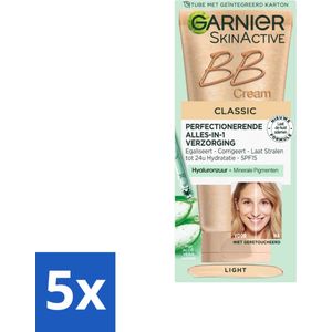 Garnier - SkinActive - BB Cream Classic Light - 5-in-1 Verzorging - 50 ml - Bulkverpakking - 5 stuks