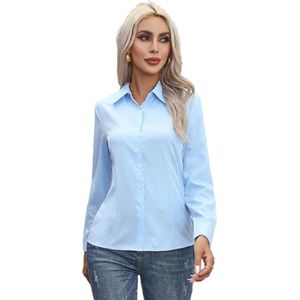 Casual Dames Blouse Blauw - Overhemd - Mode - Fashion - Maat S