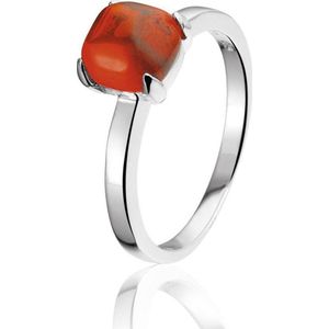 Montebello Ring Red Accent - 925 Zilver Gerhod. - ∅7mm - Maat 54-17.2mm