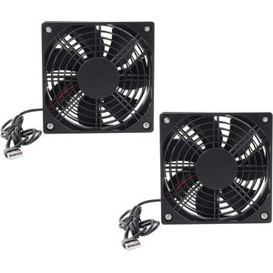 Stille Dual 120mm USB-ventilator voor Koeling DIY PC Computerbehuizing CPU-koelers Radiatoren - 5V 120 X 25 Mm (pak van 2 Stuks)