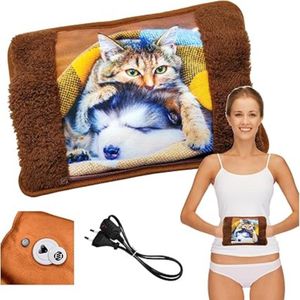 Equivera Elektrische Kruik - Elektrische Kruik - Warmtekussen - Buikverwarmer - Kruik voor in Bed- Warmwaterkruik