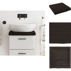 vidaXL Wastafelblad - Wastafelbladen - Blad Voor Wastafel - Tafelblad - Wastafelblad 40x40x(2-6) cm behandeld massief hout donkerbruin