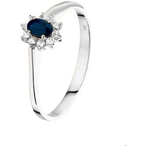 Ring Saffier En Zirkonia 14K Witgoud