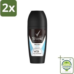 Rexona Men - Invisible Fresh - Deo Roll-on - Anti-transpirant - 50 ml - Voordeelverpakking - 2 stuks - Deodorant voor mannen - Zweetvermindering