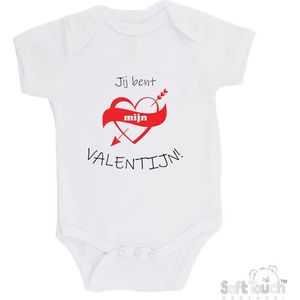 100% katoenen Romper ""Jij bent mijn valentijn!"" Jongens Katoen Wit/zwart/rood Maat 56/62