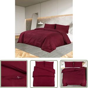 The Living Store Dekbedovertrek Bordeaux Microvezel 225x220 cm - Lichtgewicht met verborgen knoopsluiting