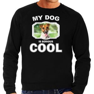 Jack russel honden trui / sweater my dog is serious cool zwart - heren - Jack russel terriers liefhebber cadeau sweaters XXL