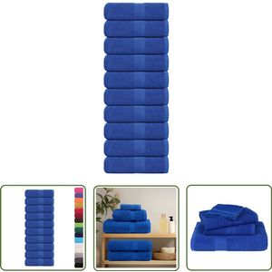 The Living Store Gastendoekjes 10 st 30x50 cm 360 g/m² 100% katoen blauw - Gastendoekjes - Handdoekjes - Keukenhandschoenen - Badstof - Katoen