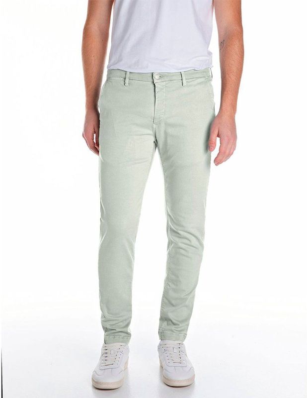 Replay Heren Slim fit chino jeans Zeumar Hyperchino Colour X-Lite, 005 Light Mint, 29W / 32L
