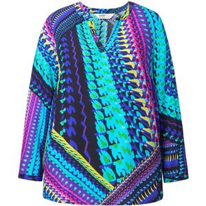 Angel of Style Angel of Style - Dames - Tuniek comfortabele pasvorm gekleurd patroon. - Violet - Maat 46