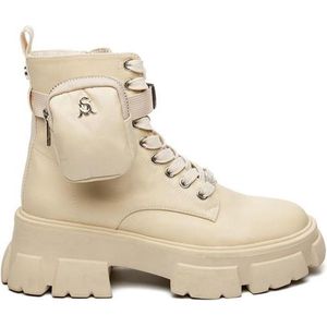 Steve Madden Tanker-P Beige Dames Veterboots - Maat: 41