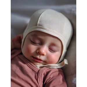 Baby wollen strikmuts – merinowol – naturel 62