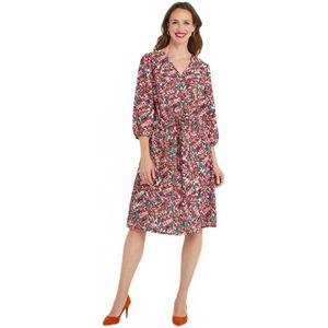 Korte jurk met V-hals en knoopsluiting