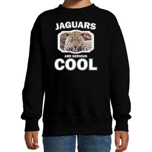 Dieren jaguars sweater zwart kinderen - jaguars are serious cool trui jongens/ meisjes - cadeau jaguar/ jaguars liefhebber - kinderkleding / kleding 98/104