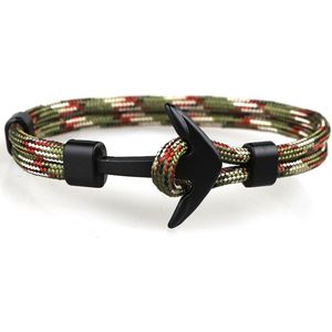 Kungu - Army Green - Anker - Luxe rope armband voor heren en dames - Outdoor Milano line - Cadeau - Geschenk - Voor Man - Vrouw - Armbandje - Jewellery