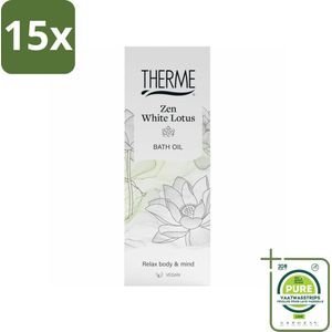15 x Therme - Zen White Lotus - Badolie - Verzorgend - Verfrissend - 100ml - Grootverpakking - Badproduct - Badolie - Ontspannen - Wellness - Lotus