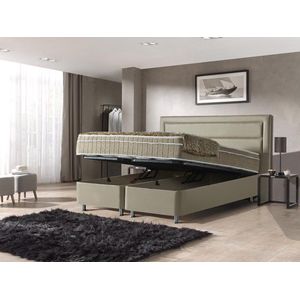 Dreamhouse® Saint Tropez Luxe Boxspring met Opbergruimte – Bed - 140 x 200 cm - Taupe