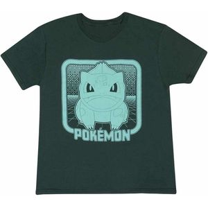 Pokémon Bisasam Retro Arcade T-shirt donkergroen 116 Katoen - Fan merch, Gaming, Nintendo