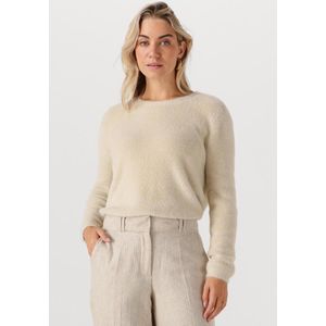 Simple Knit-feather-met-25-3 Truien & vesten Dames - Sweater - Hoodie - Vest- Ecru - Maat S